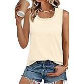 AUTOMET Womens Loose Fit Casual Flowy Tank Tops Square Neck Trendy Sleeveless Summer Tops Clothes Spring Outfits 2026