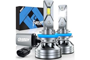 FAHREN H11/H9/H8 Light Bulb, 50000LM Super Brighter, 6500K Cool White H11 Off-Road Light or Fog Light Bulbs, CANbus Ready, Pack of 2