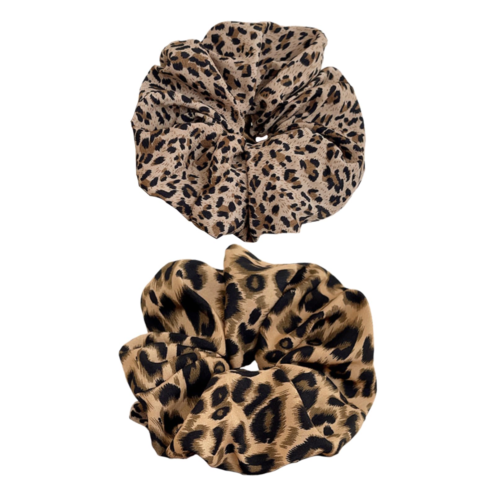 CutitiUU 2 PCS Scrunchie 100% Mulberry Silk Hair Ties Scrunchies,Leopard Print Scrunchies Hair Bands,Oversized Print Hair Rope,Large Leopard Hair Bands,Ponytail Holders,Luxurious (A+B)