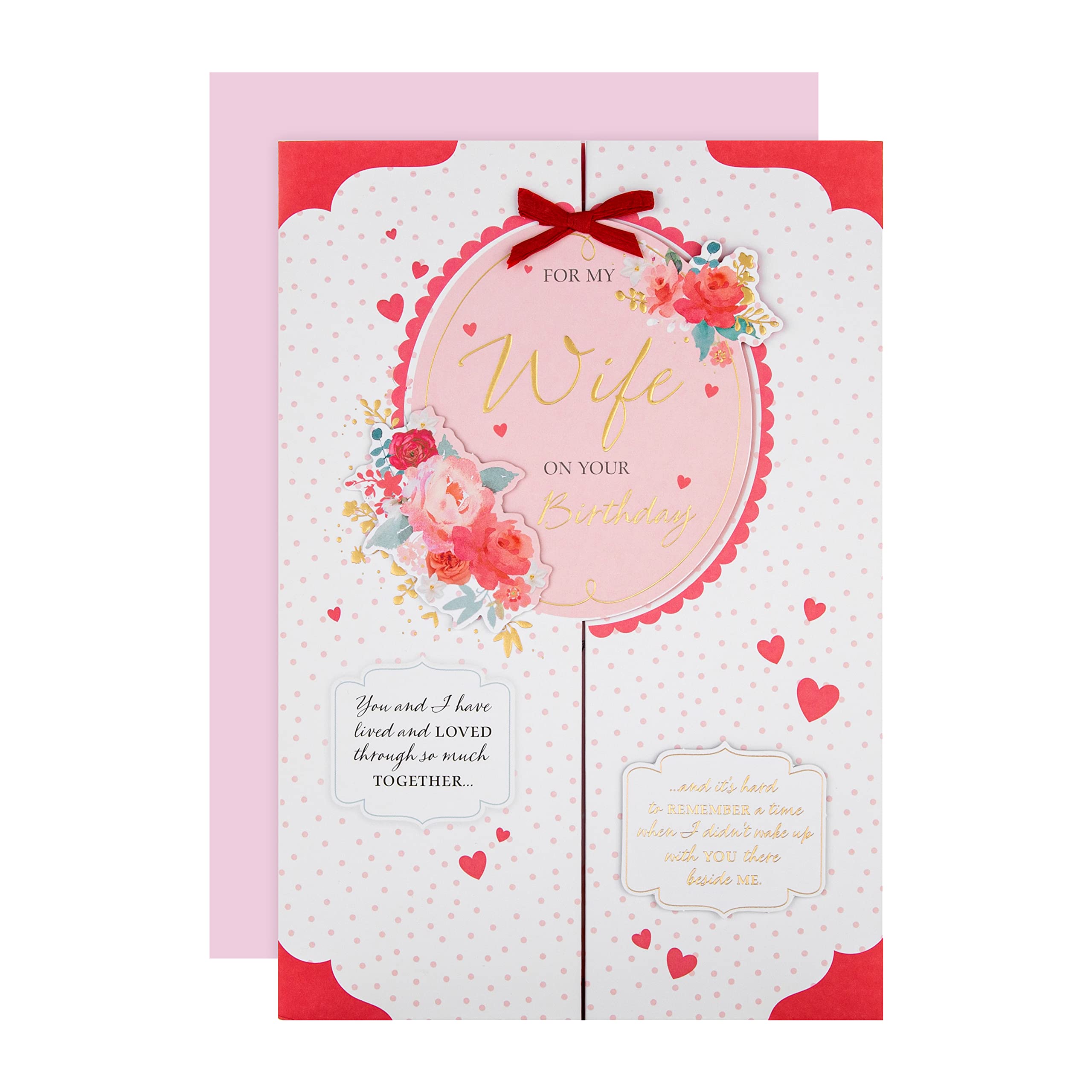 Hallmark Large Birthday Card for Wife - Gate Fold Romantic Design