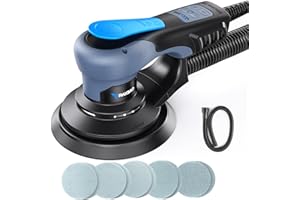 RAYBAO Power Random Orbit Sanders, Electric Sander 5.0mm 6Inch 350W Low Vibration Orbital Sander, 6 Variable Speed (MAX 10000RPM), Handheld Palm Sanders for Woodworking, 10 Sanding Discs, Cord 5M