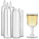 Stock Your Home 5 oz Clear Plastic Wine Glass (80 Pack) - BPA Free & Recyclable - Shatterproof Wine Goblet - Disposable & Reusable Cups for Champagne, Dessert, Food Samples, Catering, Weddings