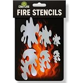 LiME LiNE 6-Piece Realistic Fire Airbrush Stencil Kit - Automotive Custom Paint Templates, Cars, Trucks, Motorcycles, Hot Rods