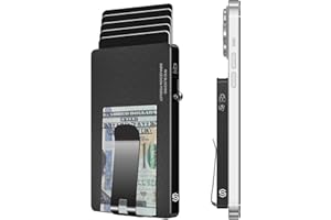 SMRA Metal Card Holder for Magsafe Wallet,Metal Magnetic Card Wallet for Men,Slim Card Case with Money Clip,Compatible with iPhone 16/15/14/13/12 Series (Magnetic Ring Included)