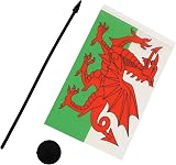 AZ FLAG Wales Table Flag 5x8 in Welsh Office Decoration 100% Polyester view 3