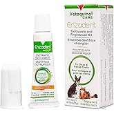 Vetoquinol Enzadent Enzymatic Toothpaste Kit + Fingerbrush for Cats & Dogs – .75oz, Poultry Flavor – Oral Dental Care Kit: Re