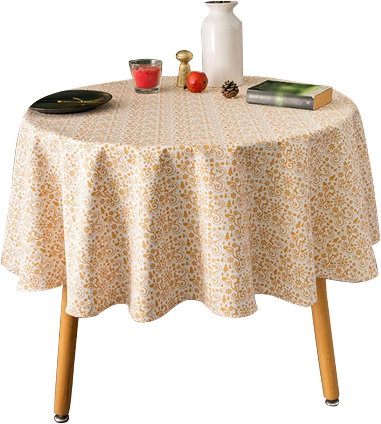 CALIDAKA Christmas Round Tablecloth, Christmas Decoration