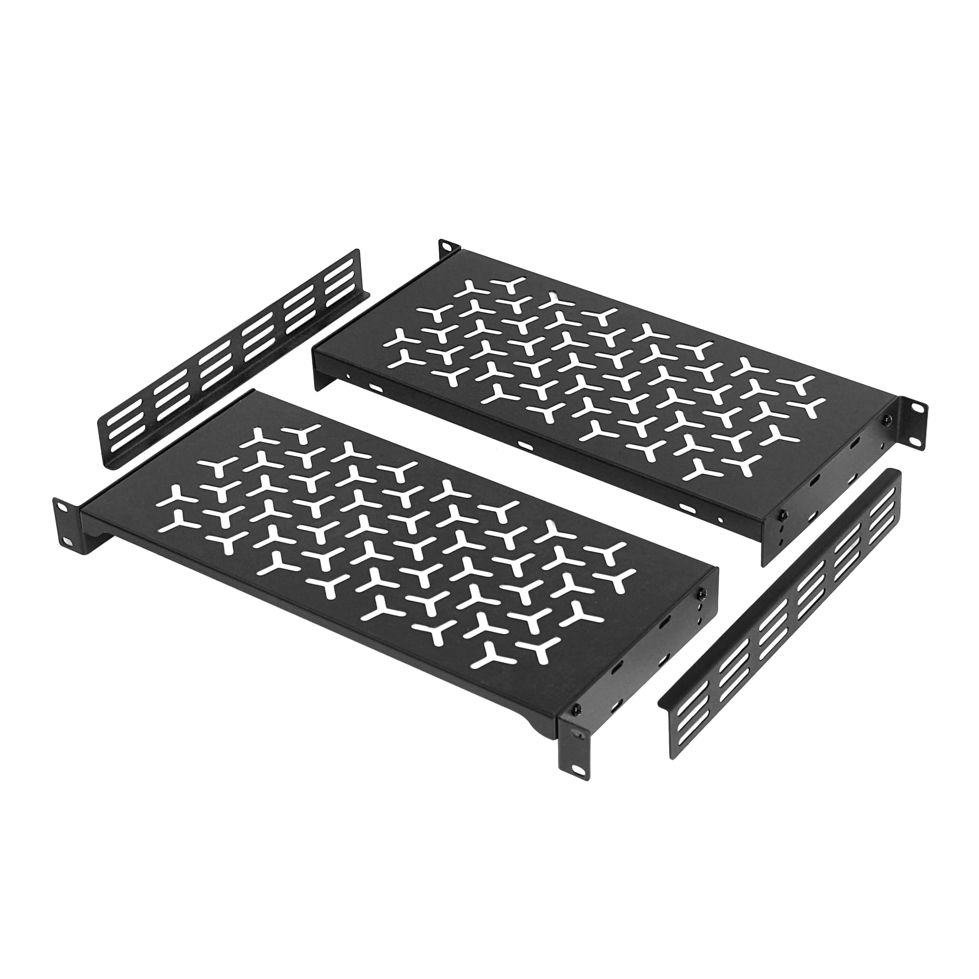 Photo 1 of OCEANHUG 1U Rack Shelves (2-Pack), 2 PCS 8" Deep Cantilever, with Optional Joints to Combine as One Full Size Server Rack Shelf
