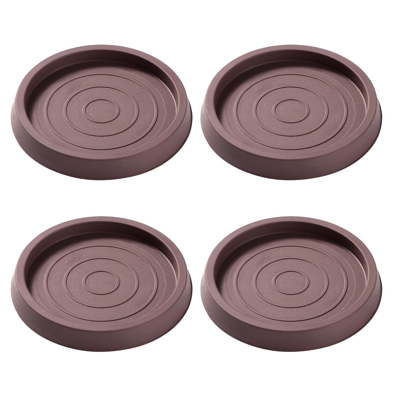 VooGenzek 4 PCS 2.5”/6.4cm Round Non Slip Furniture Pads, Bed Stoppers Rubber Furniture Feet, Furniture Coasters for Hardwood Floors, for Bed Cabinet Sofa Chair Table Piano, Brown