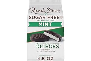 RUSSELL STOVER Sugar Free Dark Chocolate Mint Patties Candy, 4.5 oz. bag