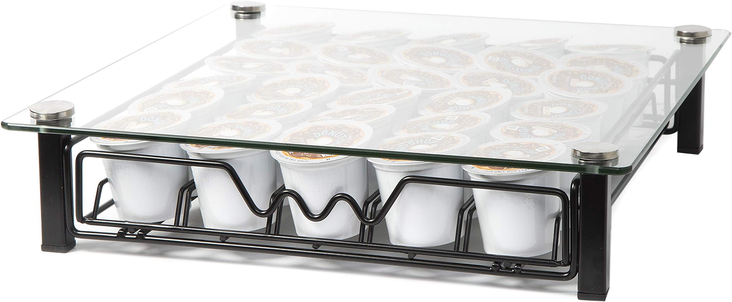 Insight Tempered Glass K-Cup Capsule Drawer- Holder for up to 30 KCups (Coffee pods NOT Included. Works ONLY with K-Cups)
