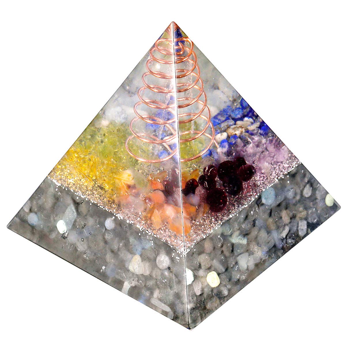 Nupuyai Labradorite Healing Crystal Pyramid for Protection, Chakra Energy Crystal Quartz Points Decor 5cm