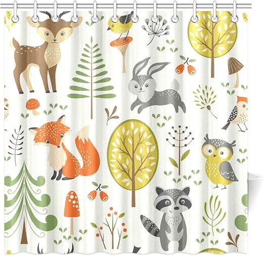 Amazon Com Interestprint Summer Forest Pattern With Cute Woodland