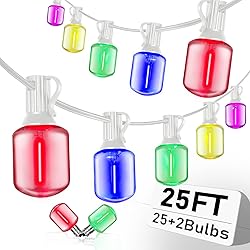 25FT Outdoor Christmas LED String Lights, Vintage