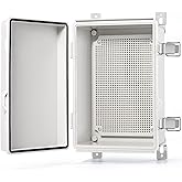 QILIPSU Outdoor Electrical Box, 11.4"x7.5"x5.5" Waterproof Junction Box IP67 ABS Plastic Enclosure Weatherproof Grey Hinged Cover for Electric Project Control