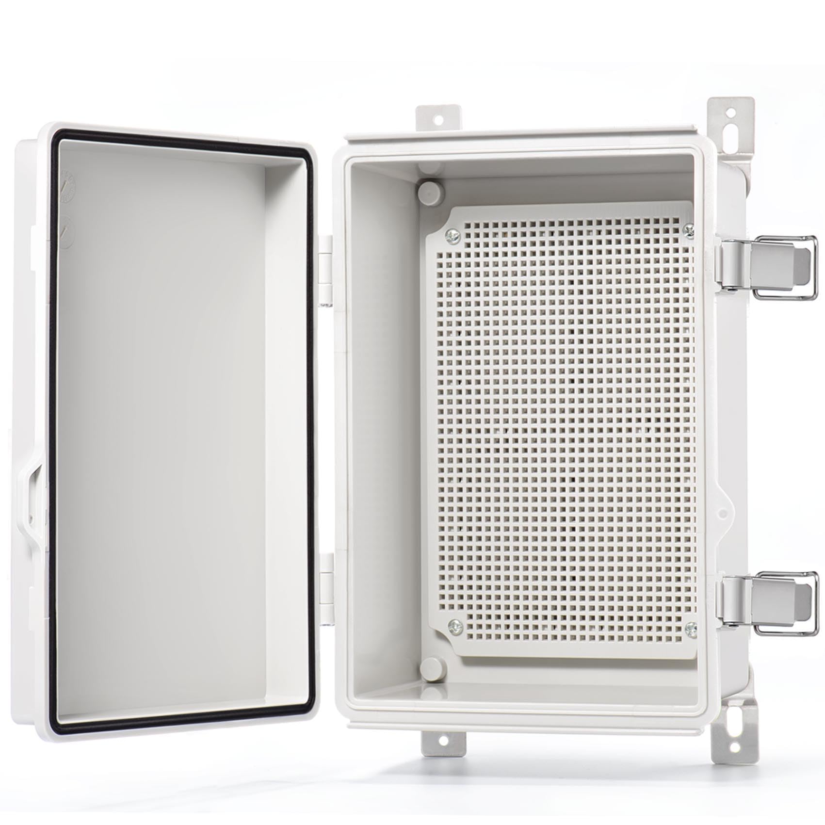 Photo 1 of QILIPSU Outdoor Electrical Box, 11.4"x7.5"x5.5" Waterproof Junction Box IP67 ABS Plastic Enclosure Weatherproof Grey Hinged Cover for Electric Project Control