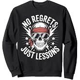 No Regrets Just Lessons Skull Headband Sunglasses Sweatshirt