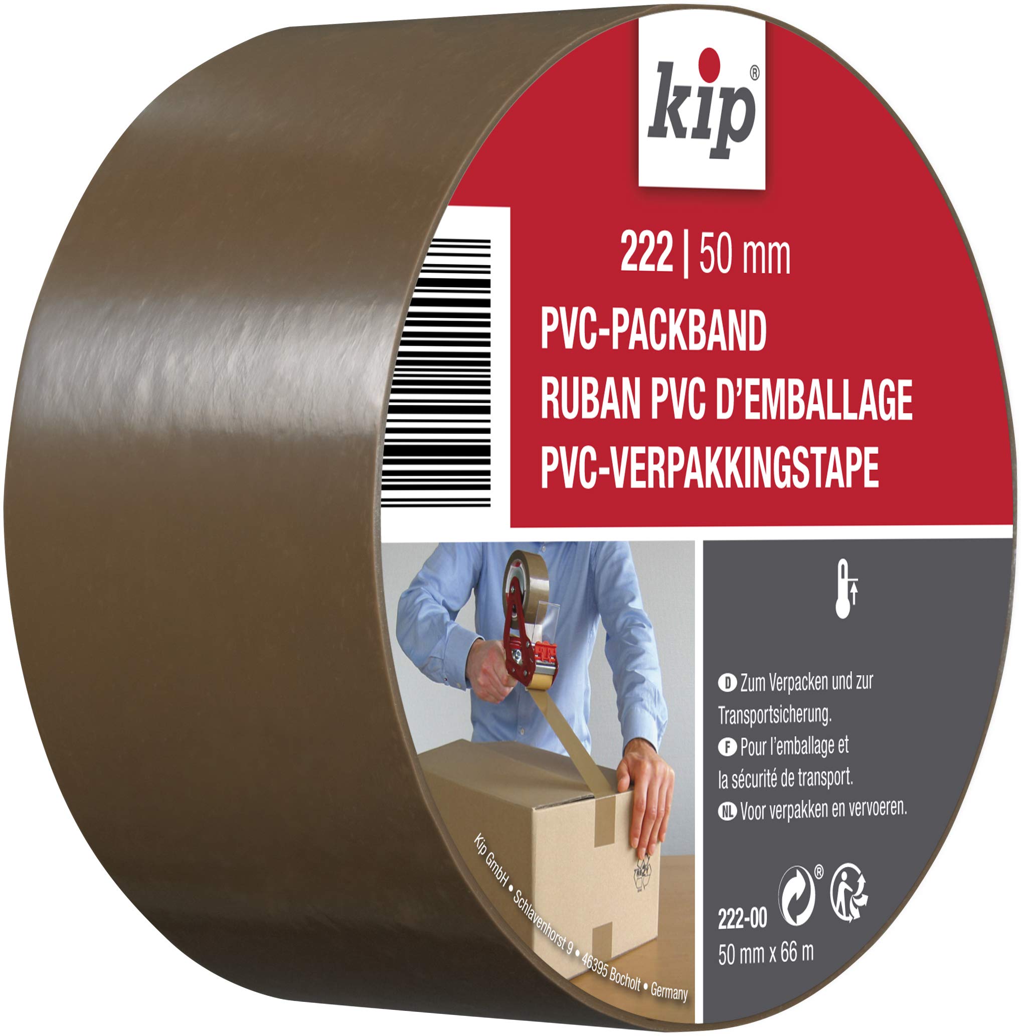 Kip 222 Special PVC Heavy Boxes, Packing, Parcel Packing Tape 50 mm x 66 m