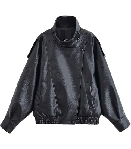Women's Y2K Vintage Oversized Jacket Fairy Grunge Crop PU Leather