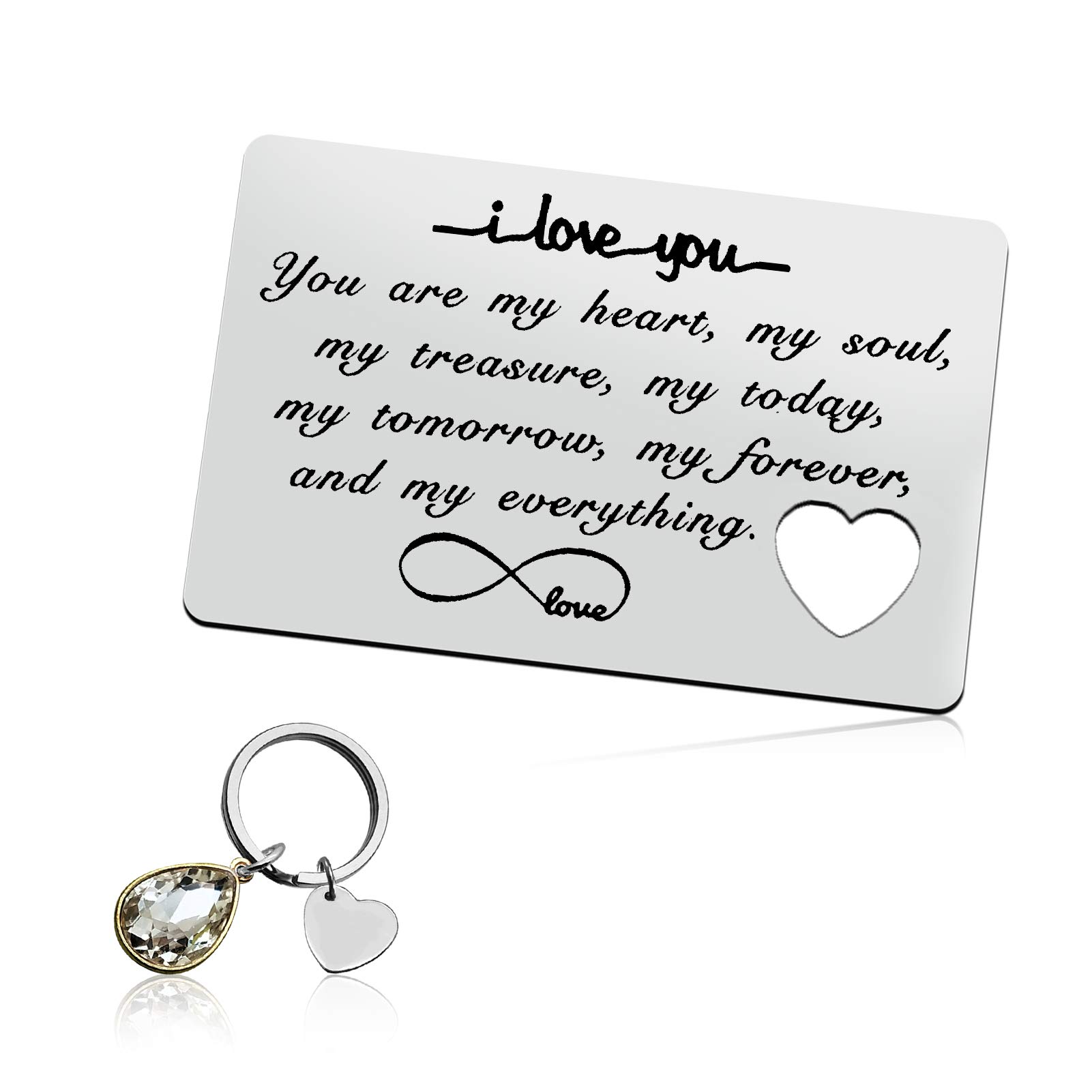 Anniversary Card Gifts for Boyfriend Husband Engraved Wallet Insert Card for Him Valentines Day Gift Christmas Birthday Gift I Love You Gifts for Him Fiance