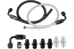 YEHERIT 25Inch 6AN Power Steering Pump Hose Kit Compatible with Chevy C10 LS Swap, Fits GM Type II/Type 2 Power Steering Pump