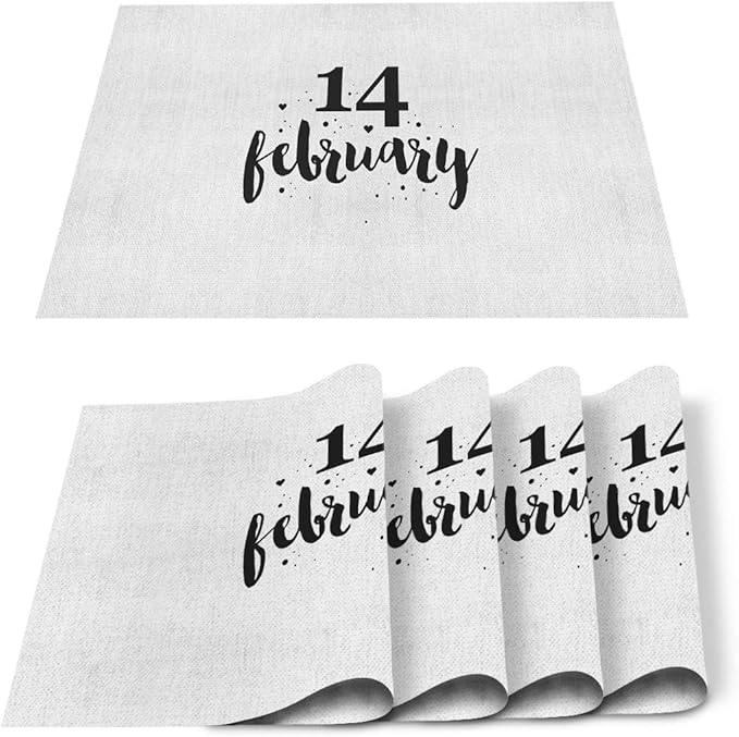 Prime Leader Placemats Set of 6 14 February Washable Woven