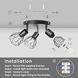 Dehobo Adjustable Ceiling Spotlight Fittings 3 Head E14 Black 22cm view 6