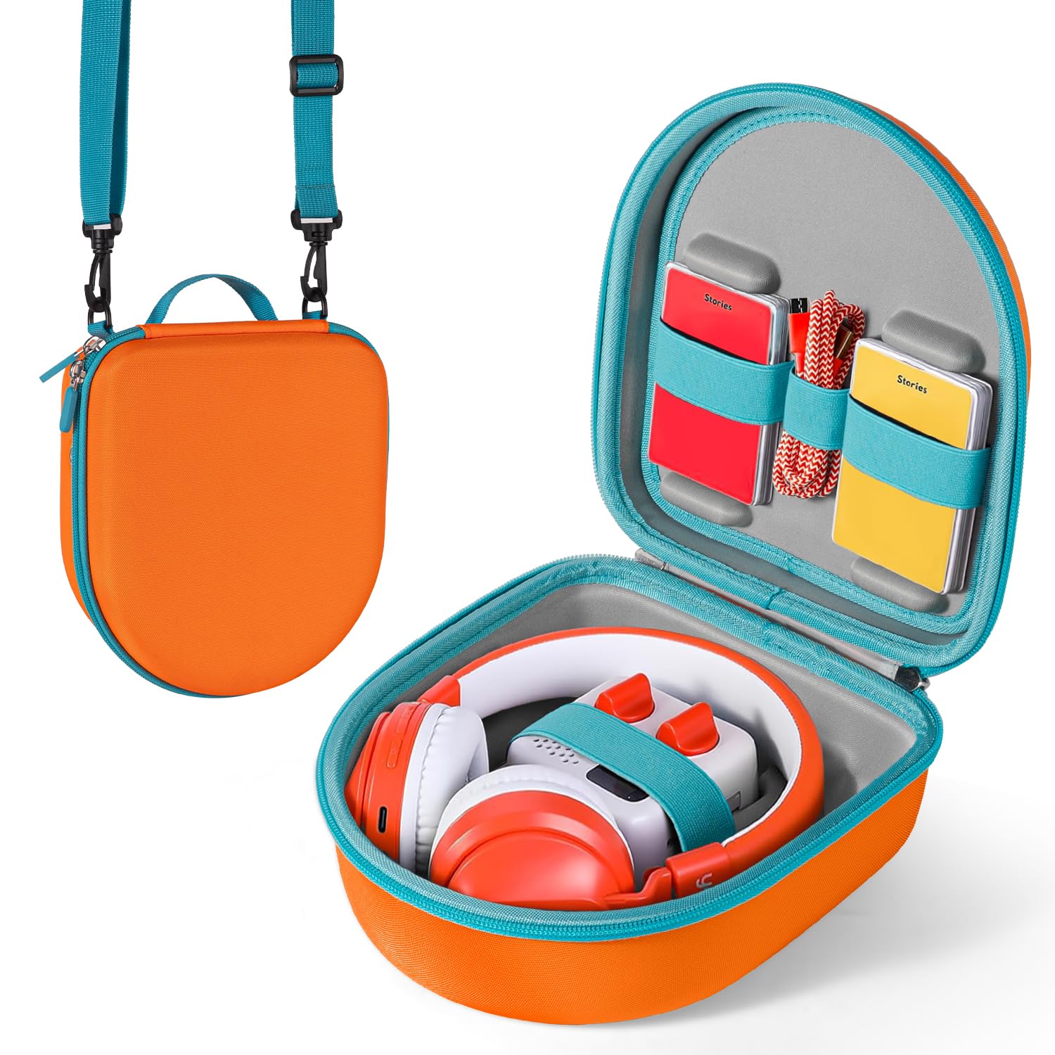 Photo 1 of Hard Travel Case Compatible with Yoto Mini Kids Audio Music Player & Headphones, Carrying Case with Adjustable Shoulder Strap Holds Yoto Mini (2024 Edition), Headphones and Up to 30 Audiobook Cards