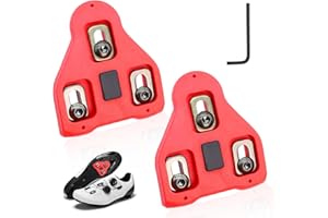 2PCS Bike Cleats Compatible with Peloton Shoes and Look Delta Pedals, Adjustable 9 Degree Float System for Stability and Powe