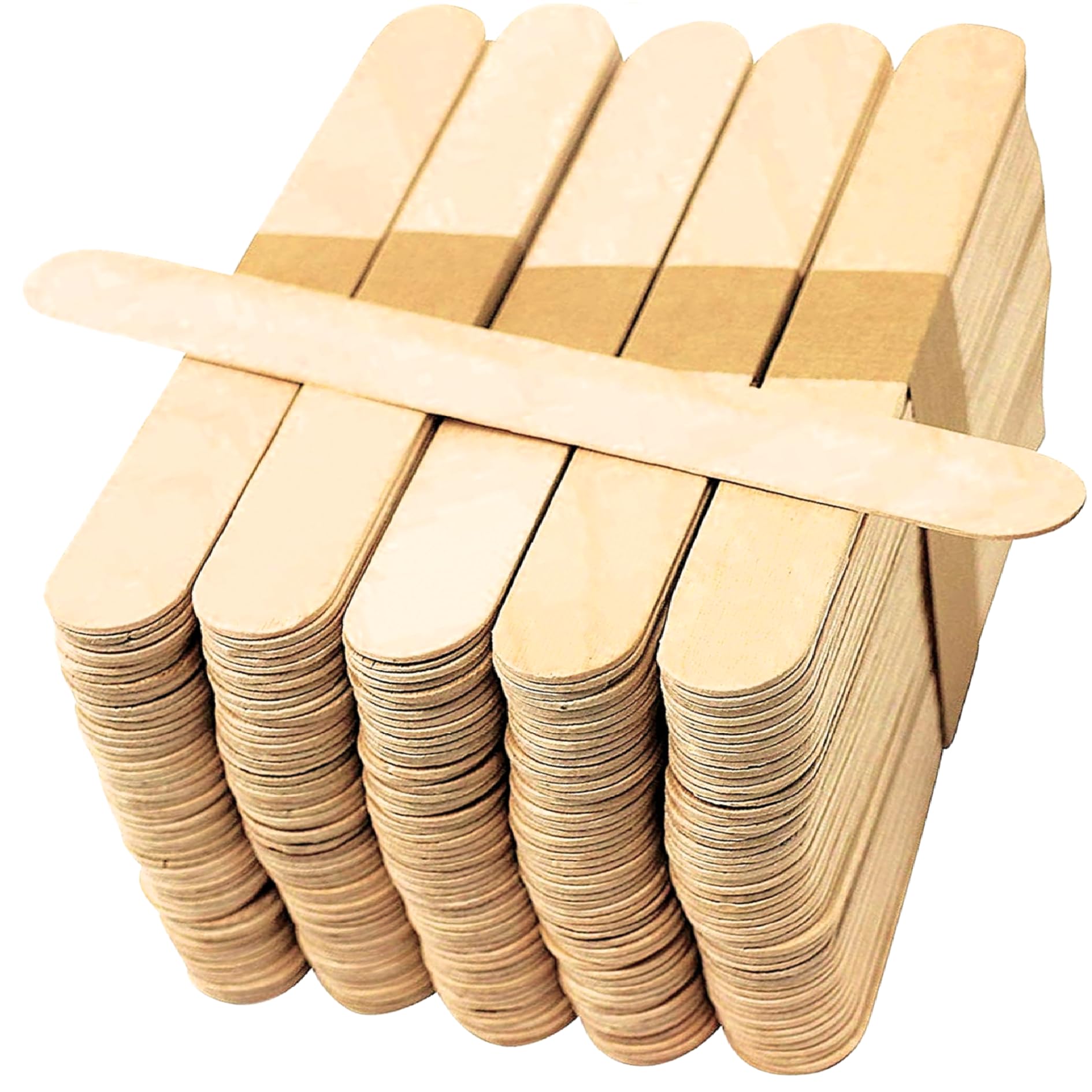 Jumbo Lollipop Sticks โ 50 Large Wooden Popsicle & Craft Sticks โ Jumbo Lolly Sticks for Crafting, Modelling & Plant Labels โ 150mm x 19mm Natural Wood