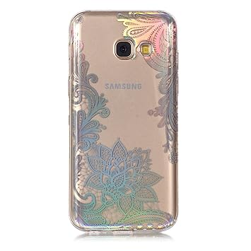 Lomogo Samsung Galaxy A3 2017/A320 Hülle Silikon Durchsichtig mit Muster, Schutzhülle Stoßfest Kratzfest Handyhülle Case für 