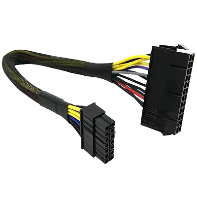 COMeap 24 Pin to 14 Pin ATX PSU Main Power Adapter Braided Sleeved Cable for IBM/Lenovo PCs and Servers 12-inch(30cm)