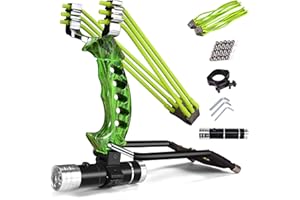 NERUB Hunting Professional Slingshot Set Wrist Slingshot Rocket Hunting Slingshots with Heavy Duty Launching Bands High Velocity Hunting Catapults