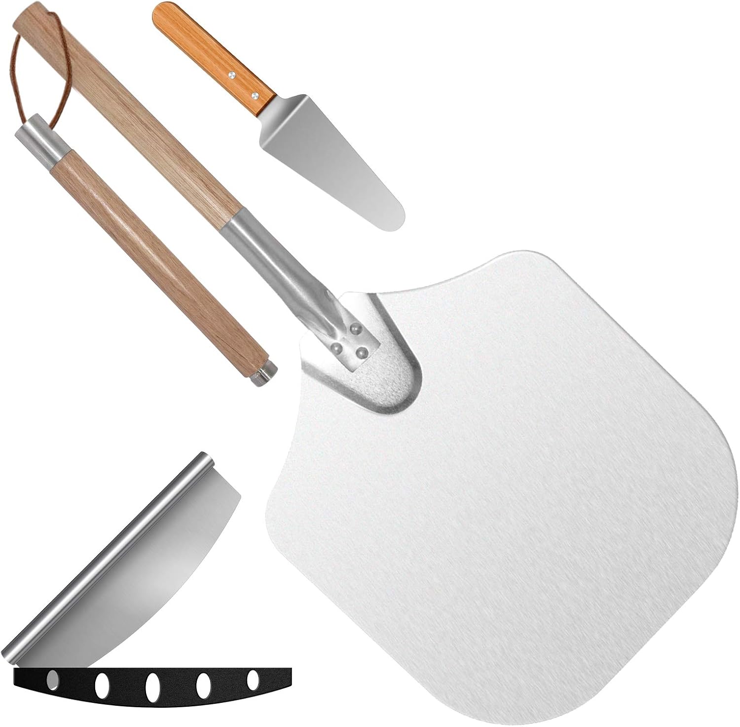 Hokyzam Aluminum Metal Pizza Peel Pizza Shovel with 48