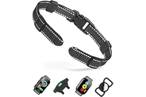 DOPARET Dog Collar Replacement Strap for Shock, Bark & Training Collars - Adjustable Reflective Nylon Strap, Durable E-Collar Band Compatible with Most Training Receivers (Fits Small, Medium, Large Dogs)