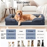 JOEJOY Large Dog Bed Orthopedic Memory Foam 89x64x17 cm Grey view 6