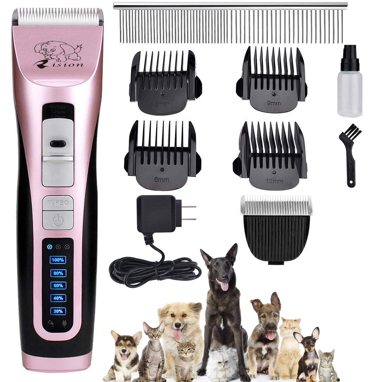Pet Clippers 【with 2 Shaving Heads】3 Speed Low Noise Dog Hair Clippers