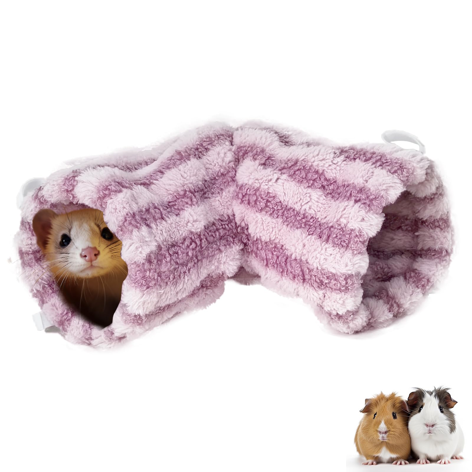 Ferret Cage Accessories Tunnel Tube Corner Fleece Hiding Bed Hammock for Guinea Pigs