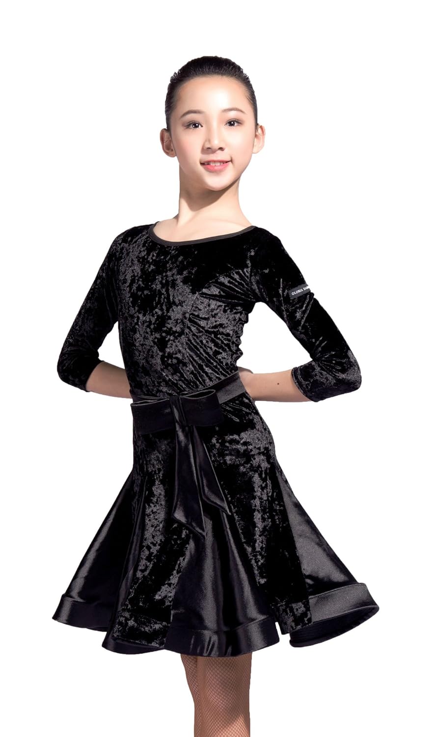 160 ワンピース ドレス 専門通用のされるラテンダンス Sbs Pink Gd3101 ベルベットとサテンステッチデザイン 160 Sbs Pink 女の子 子供 B07nwc7hdj 少年 女子学生 社交ダンス ダンス用品 30 Off