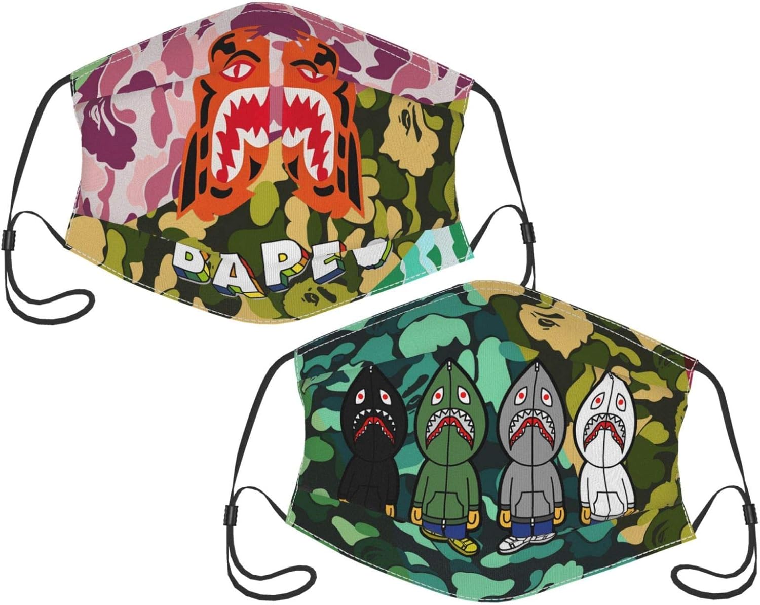 REFINY 2PCS Men's Bape Face Protective Balaclava Face Cover with 2