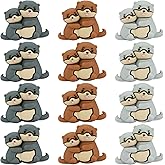 WEWAYSMILE 12Pcs Cute 3D Silicone Beads for Keychain Making Squirrel Focal Beads for DIY Beaded Pens Jewelry Bracelet Lanyard Making