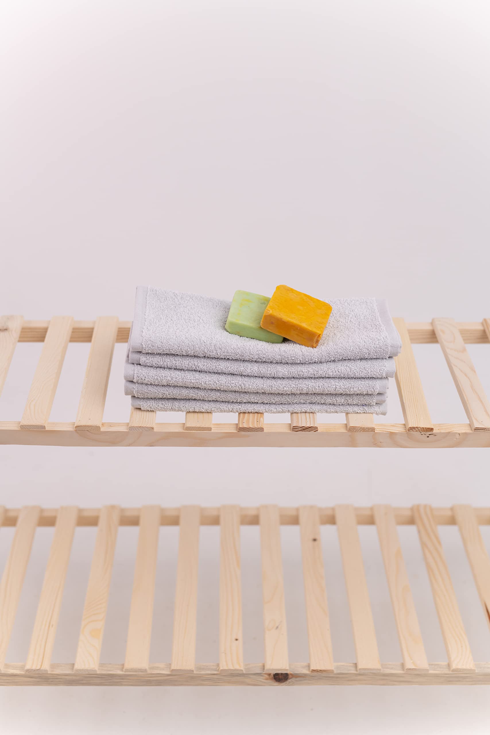 Questo Casa, 5 piece hand towel, 100% cotton, bath towel/hand towel, gray, 30x50 cm