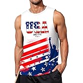AOBUTE Mens 4th of July Tank Top Patriotic American Flag Sleeveless Muscle Shirt