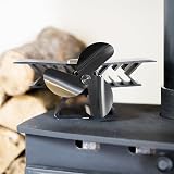 4YourHome Stove Fan w/ Temp Gauge Wood Log Burner Heat Powered Black L120 W215 view 2