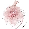 DRESHOW Fascinators Hat Feather Headband Women's Fascinators Tea Party Headwear with Clip Flower Head Band for Girls & Women
