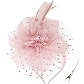 AQOKKA Women Fascinators Hats Flower Fascinators with Headband and Clip Tea Party Headwear for Women and Girls
