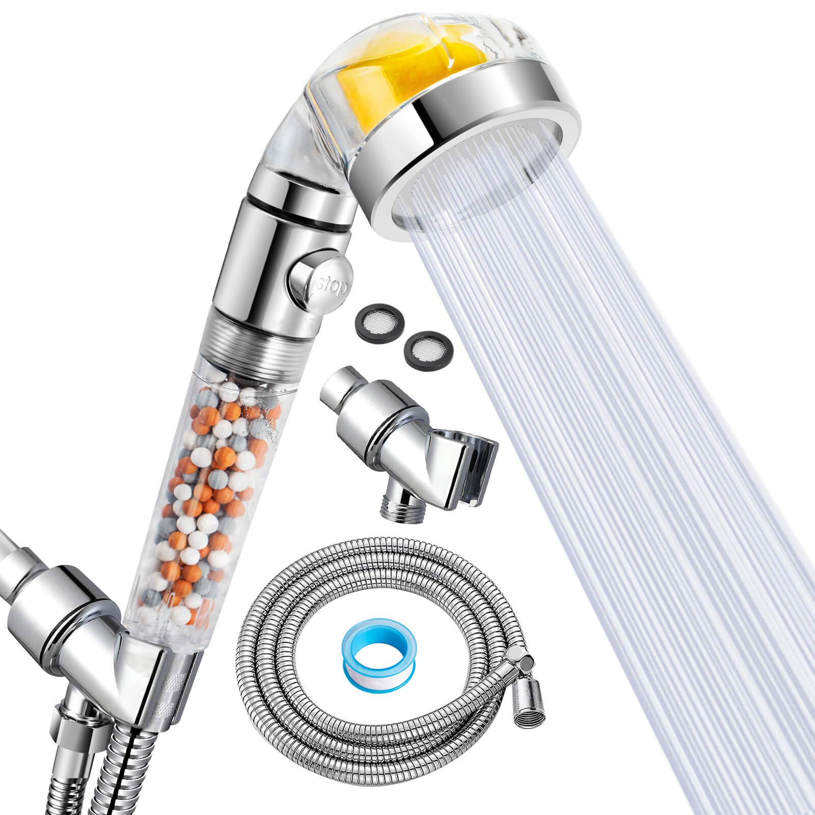 Buy Shower Head Filter with Beads Soften Hard Water and Filtering