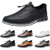 Men Dress Sneakers Business Casual Oxford Shoes Lace-Up Wide Width No Slip Comfortable Breathable Walking Driving Loafers