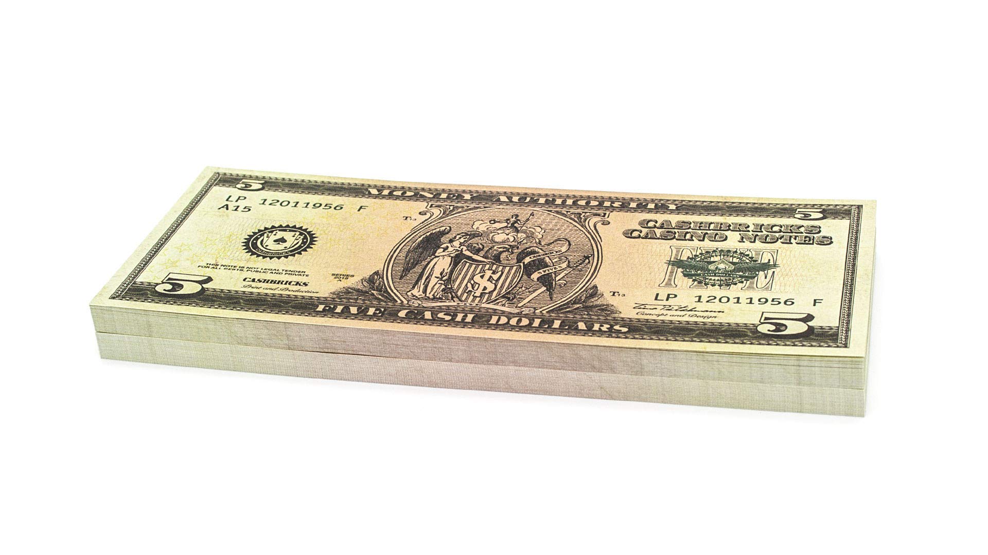 100 x $5 DOLLAR Cashbricks® play money banknotes