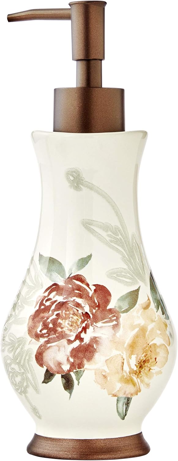 SKL HOME Holland Floral Soap Dispenser, Natural: Home & Kitchen